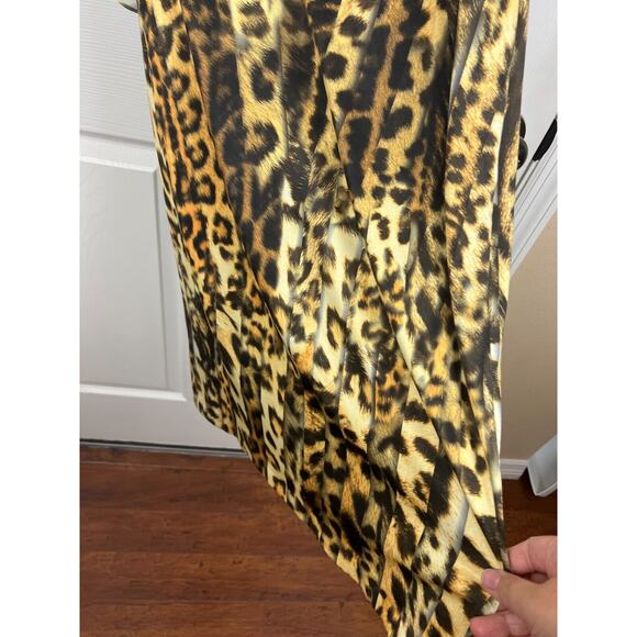 LASAGRADA Leopard Animal Print Flutter Sleeve Belted Pleated Dress EU 44 US 8 - Picture 6 of 12